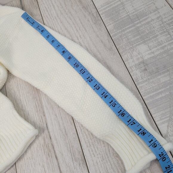 Cream Mock Neck Knit Sweater Small Pullover Long Sleeve Casual - Picture 7 of 7